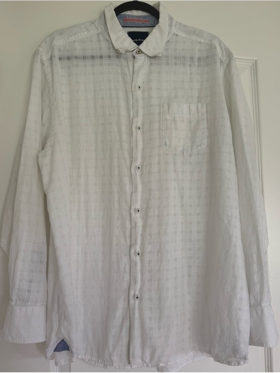 Tommy Bahama Other - Johnny Bahama Linen Cotton Shirt Large White Coastal Resort Beach Button Up